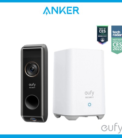 Anker eufy Security S330视频门铃双摄像头(电池供电),带HomeBase,无线门铃摄像头,免月费,16GB本地存储(E8213) Anker eufy Security S330视频门铃双摄像头(电池供电),带HomeBase,无线门铃摄像头,免月费,16GB本地存储(E8213)